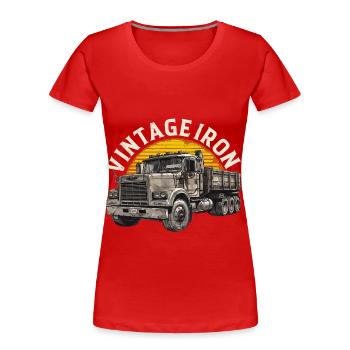 LKW Vintage Trucker Truckerfan Fernfahrer - Frauen Premium Bio T-Shirt - Rot - Vorne - Mia (176cm)