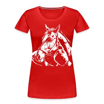Cheval Boxe Combattant MMA - T-shirt bio Premium Femme - rouge - Devant - Mia (176cm)