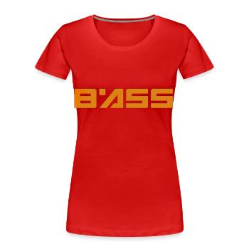 bass3 - T-shirt bio Premium Femme - rouge - Devant - Mia (176cm)