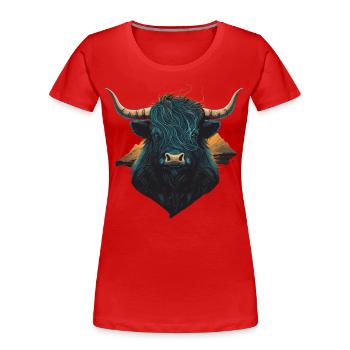 Yak de l’Himalaya - T-shirt bio Premium Femme - rouge - Devant - Mia (176cm)