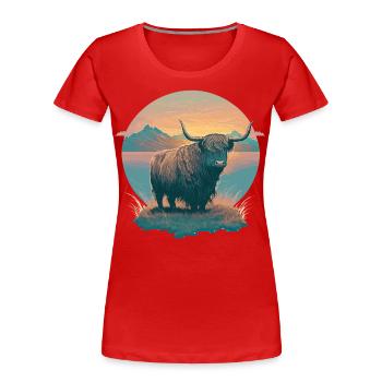 Yak sauvage - T-shirt bio Premium Femme - rouge - Devant - Mia (176cm)