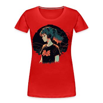 Fille - T-shirt bio Premium Femme - rouge - Devant - Mia (176cm)