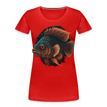 Tiefseefisch-Illustration - Frauen Premium Bio T-Shirt - Rot - Vorne - Mia (176cm)