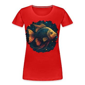 Colored Fish Illustration - Women's Premium Organic T-Shirt - red - Front - Mia (176cm)