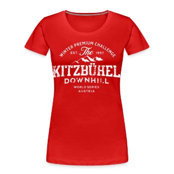 Kitzbüheler Abfahrts-Weltmeisterschaft 1957 - Frauen Premium Bio T-Shirt - Rot - Vorne - Mia (176cm)
