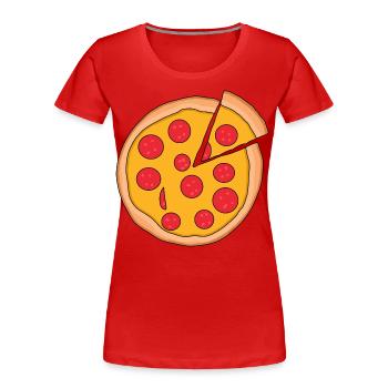 Pizza - Frauen Premium Bio T-Shirt - Rot - Vorne - Mia (176cm)