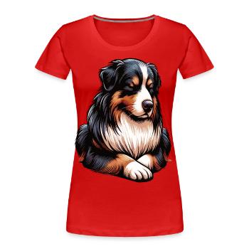 Berger australien Aussie Aussie Propriétaires Aussies - T-shirt bio Premium Femme - rouge - Devant - Mia (176cm)