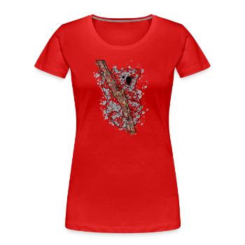 Koalaa GeomeTRIX bunt - Frauen Premium Bio T-Shirt - Rot - Vorne - Mia (176cm)