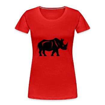 Nashorn Silhouette - Frauen Premium Bio T-Shirt - Rot - Vorne - Mia (176cm)