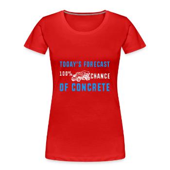 Béton Pavé Bétonnière Bétonnière - T-shirt bio Premium Femme - rouge - Devant - Mia (176cm)