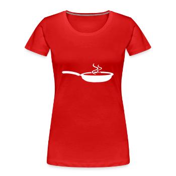 Icône Pan - T-shirt bio Premium Femme - rouge - Devant - Mia (176cm)