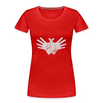 Drapeau albanais Aigle albanais Shqiponja - T-shirt bio Premium Femme - rouge - Devant - Mia (176cm)