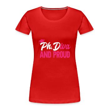 Doctorat Doctorat Doctorat Doctorat - T-shirt bio Premium Femme - rouge - Devant - Mia (176cm)