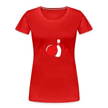 Bowling - Frauen Premium Bio T-Shirt - Rot - Vorne - Mia (176cm)