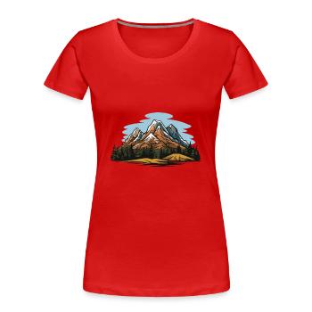 Berge Symbol Natur - Frauen Premium Bio T-Shirt - Rot - Vorne - Mia (176cm)