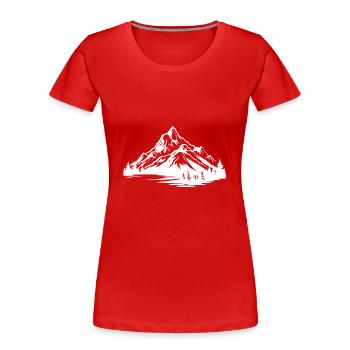 Berge Natur Symbol - Frauen Premium Bio T-Shirt - Rot - Vorne - Mia (176cm)