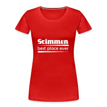 Grimmen - Stadt best place ever - Frauen Premium Bio T-Shirt - Rot - Vorne - Mia (176cm)