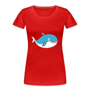 Wal - Frauen Premium Bio T-Shirt - Rot - Vorne - Mia (176cm)