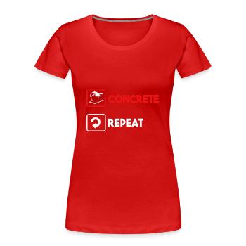 Béton Pavé Bétonnière Bétonnière - T-shirt bio Premium Femme - rouge - Devant - Mia (176cm)