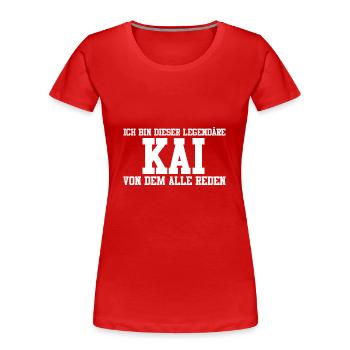 Kai Name Design - Frauen Premium Bio T-Shirt - Rot - Vorne - Mia (176cm)