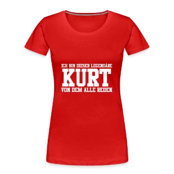 Kurt Name Design - Frauen Premium Bio T-Shirt - Rot - Vorne - Mia (176cm)