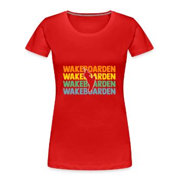 Wakeboarder Wakeboard Wakeboarding - Frauen Premium Bio T-Shirt - Rot - Vorne - Mia (176cm)