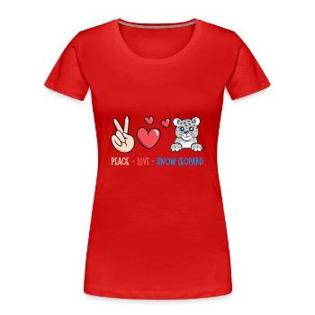 Snow leopard - Women's Premium Organic T-Shirt - red - Front - Mia (176cm)