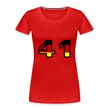41 Numéro Allemagne Jersey - T-shirt bio Premium Femme - rouge - Devant - Mia (176cm)