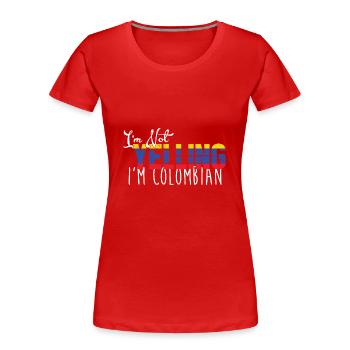 Colombie - T-shirt bio Premium Femme - rouge - Devant - Mia (176cm)