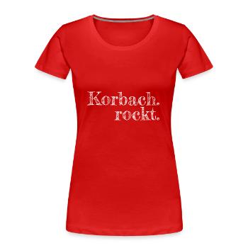 Korbach rockt - Textdesign mit Stadtnamen - Frauen Premium Bio T-Shirt - Rot - Vorne - Mia (176cm)