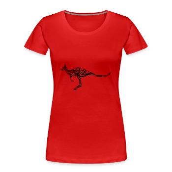 Kangaroo Tribal Tattoo - Women's Premium Organic T-Shirt - red - Front - Mia (176cm)