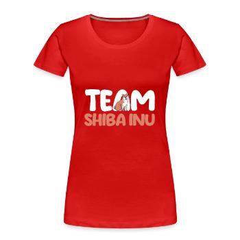 Hund Shiba Inu - Frauen Premium Bio T-Shirt - Rot - Vorne - Mia (176cm)
