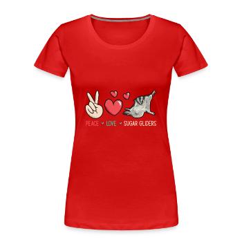 Kurzkopfgleitbeutler Sugar Glider - Frauen Premium Bio T-Shirt - Rot - Vorne - Mia (176cm)