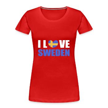 Schweden Schwedisch - Frauen Premium Bio T-Shirt - Rot - Vorne - Mia (176cm)