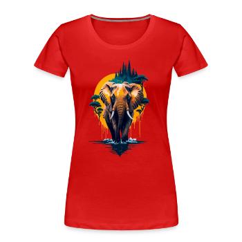 Elephant - Women's Premium Organic T-Shirt - red - Front - Mia (176cm)