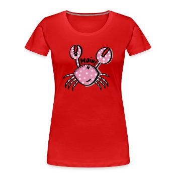 Rosa Krabbe Moin - Frauen Premium Bio T-Shirt - Rot - Vorne - Mia (176cm)