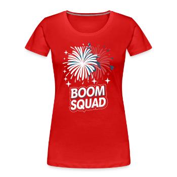 Pyrotechnie Feux d’artifice Pyrotechnie - T-shirt bio Premium Femme - rouge - Devant - Mia (176cm)
