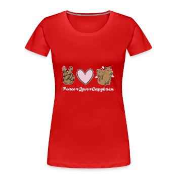 Capybara Nagetier - Frauen Premium Bio T-Shirt - Rot - Vorne - Mia (176cm)