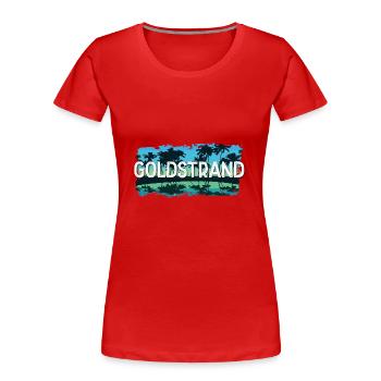 Sables dorés - T-shirt bio Premium Femme - rouge - Devant - Mia (176cm)