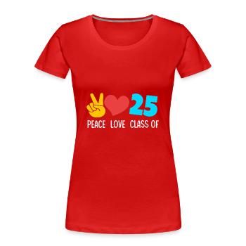 Klasse von 2025 Abi Abiturient Abitur 2025 - Frauen Premium Bio T-Shirt - Rot - Vorne - Mia (176cm)