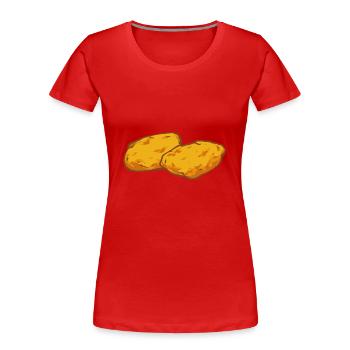 Nuggets de poulet Nuggets de poulet - T-shirt bio Premium Femme - rouge - Devant - Mia (176cm)
