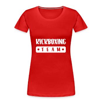 Kickboxing Team - Frauen Premium Bio T-Shirt - Rot - Vorne - Mia (176cm)