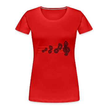 Partitions de musique - T-shirt bio Premium Femme - rouge - Devant - Mia (176cm)