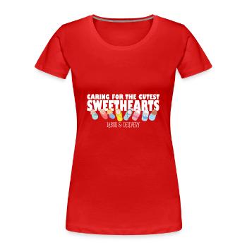 Prendre soin de l’infirmière post-partum des amoureux les plus mignons - T-shirt bio Premium Femme - rouge - Devant - Mia (176cm)