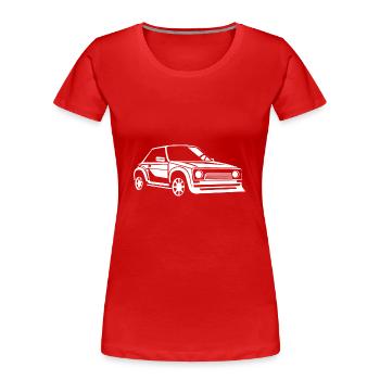 Rallye-Fahrzeug - Frauen Premium Bio T-Shirt - Rot - Vorne - Mia (176cm)