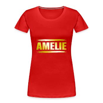 Amélie - T-shirt bio Premium Femme - rouge - Devant - Mia (176cm)