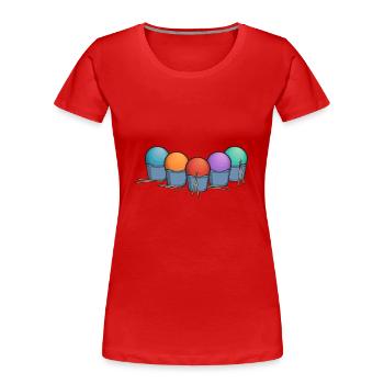 Cardio Drumming Gym Fitness Class Workout - Women's Premium Organic T-Shirt - red - Front - Mia (176cm)