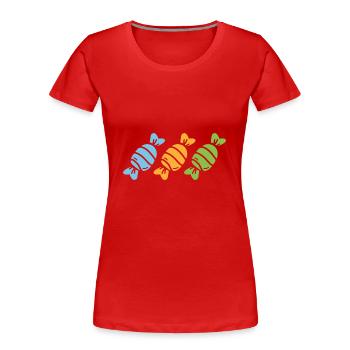 bonbon - T-shirt bio Premium Femme - rouge - Devant - Mia (176cm)