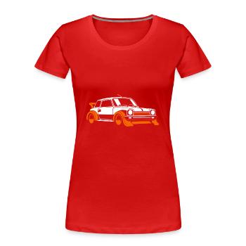 Rallye-Fahrzeug - Frauen Premium Bio T-Shirt - Rot - Vorne - Mia (176cm)