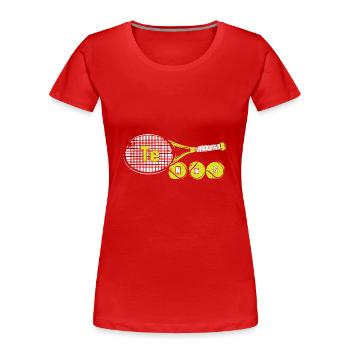 Periodensystem - Frauen Premium Bio T-Shirt - Rot - Vorne - Mia (176cm)